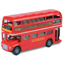 Bus Toy Double Decker, Alloy Diecast Pull Back Bus Toy Vehicles, 1:64 Scale Pull-Back Buses, Metal Cars Model,Car Model City Buses Kids Gifts