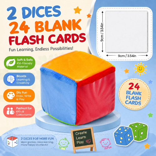 2 Pack 10cm Foam Dice DIY Pocket Cubes 1