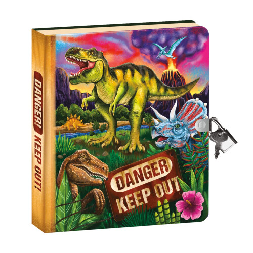 Peaceable Kingdom Lås & Nyckel Dagbok - Dinosaurie som Glöder i Mörkret