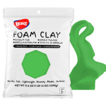 BOHS Foam Clay, Green, 500 g Air-Dry Modelling Clay for Crafts
