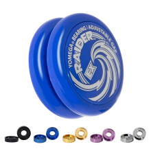 Yomega Raider Ex - Professional Responsive Ball Bearing yoyo, Great for Advanced String Tricks and Looping Play + 5 spacers + Extra 2 Strings (blue)