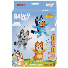 Hama Bluey Fuse Beads Craft Kit - 2000 Iron-On Beads with Pegboard, Design Sheet & Instructions - Arts & Crafts Toy for Kids Ages 5+