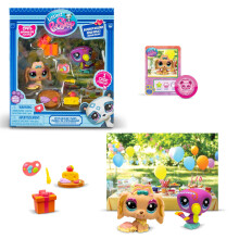 Littlest Pet Shop Series 2 Petfluencer Garden Party | Petfluencer Set Has 2 LPS Mini Pet Toys 4 Accessories 1 Backdrop 1 Collector Card And 1 Virtual