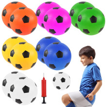 12 Pcs Small Football, 12cm Inflatable Footballs Multipack, Soft Football with Pump, PVC Plastic Football, Mini Foam Footballs