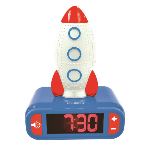 LEXIBOOK, Rocket Nightlight Alarm Clock, RL800SPCLXB