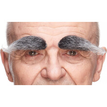 Mustaches Self Adhesive, Novelty, Realistic, Fake Eyebrows, Salt and Pepper Color