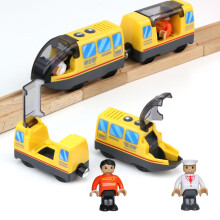 EVERGD Electric Train Set for Kids, Magnetic Martin Battery Powered Powerful Engine Locomotive Train Set Educational RC Train Model for Wooden Track