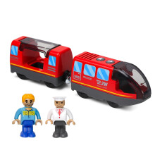 EVERGD Electric Train Set for Kids, Magnetic Martin Battery Powered Powerful Engine Locomotive Train Set Educational RC Train Model for Wooden Track