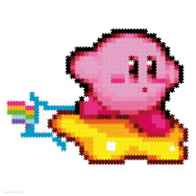 Jixelz Remix Warpstar Kirby Pixel Art - DIY Snap-Together Collectible - Includes Wall Hanger and Display Stand