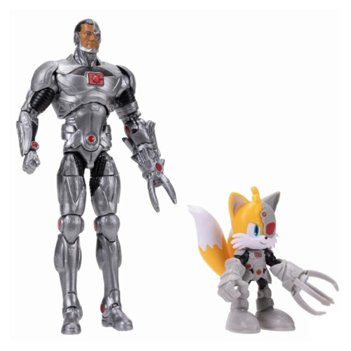 Sonic The Hedgehog DC x Sonic Tails 6cm & Cyborg 13cm Action Figure Multipack 2