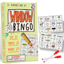 Boxer Gifts Window Bingo Fun Travel Game for Kids & Families, Road Trip Gift, 2+ Players, Ages 6+