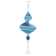 Shimmerz Cyclone Large Baby Blue Wind Spinner Hanging Garden Ornament Crystal Suncatcher Indoor Outdoor Decoration