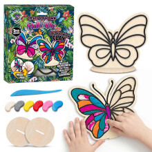Splat Planet Butterfly Clay Colouring Kit for Kids - 2 PK DIY 3D Art Craft Kit with Air-Dry Clay, Mess Free Clay Colouring