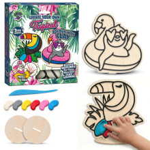 Splat Planet Tropical Clay Colouring Kit for Kids - 2 PK DIY 3D Art Craft Kit with Air-Dry Clay, Mess Free Clay Colouring