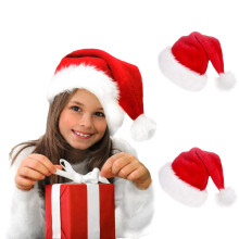 Jonami Santa Hat Christmas Hat in Plush, Traditional Red and White Costume