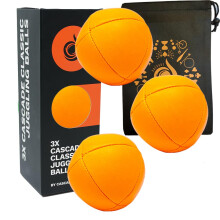 3 x Pro 105g Cascade 8 Panel Thud Juggling Balls & Bag - Set of 3 Juggling Balls (Orange)