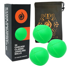 3 x Pro 115g Cascade Neon Classic Thud Juggling Balls And Bag - Set of 3 Juggling Balls (Green)