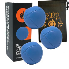 3 x Pro 105g Cascade 8 Panel Thud Juggling Balls & Bag - Set of 3 Juggling Balls (Blue)