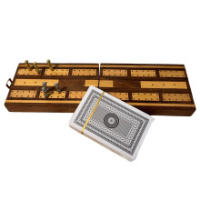 Thorness Folding Wooden Cribbage Board and Travel Set with Cards and Metal Scoring Pins - Compact, Portable Cribbage Game Box