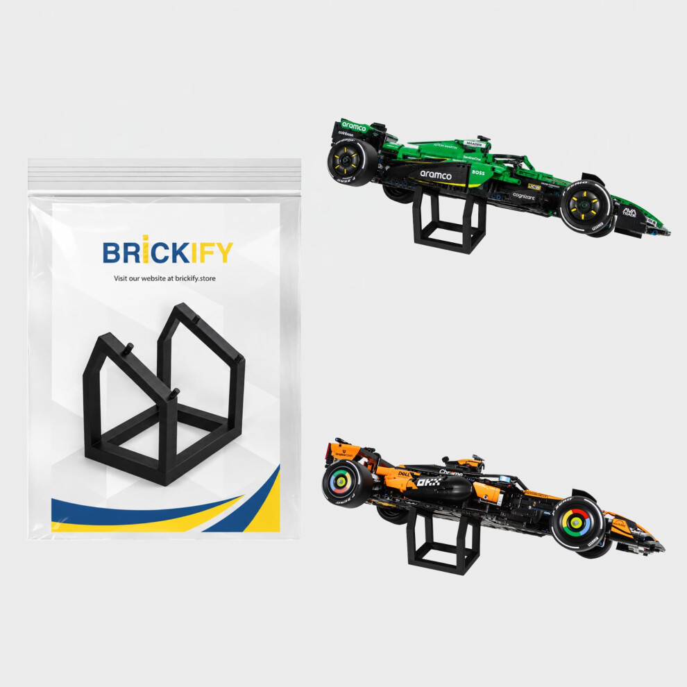 Display Stand for LEGO Technic McLaren F1 42228 Model, Angled Shelf Mount, - Image 4