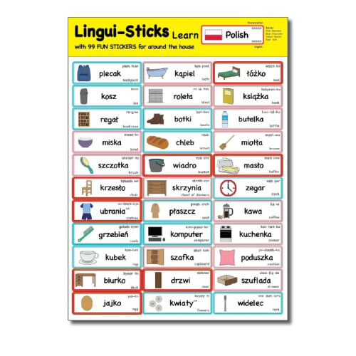 Language Learning Stickers - Educational Stickers to Learn Polish for Kids & Beginners