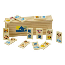 Science4you Animal Dominos for Children - Animal Wooden Dominoes for Children - Kids Dominoes Set with Wooden Toys for 3 Year Olds