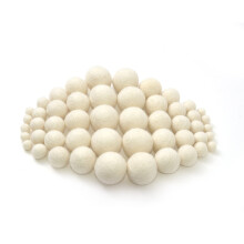 Glaciart One Wool Felt Balls, Felt Ball (50 Pieces) Mixed Sizes from 1 to 3 Centimeters, Handmade Felted Pure White Color