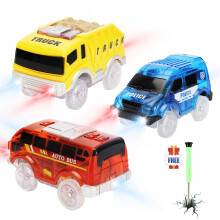 Save Unicorn Tracks Cars only Replacement, Race Cars for Tracks Glow in The Dark, Racing Car Track Accessories with 5 Flashing LED Lights