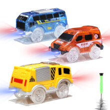 Save Unicorn Tracks Cars only Replacement, Race Cars for Tracks Glow in The Dark, Racing Car Track Accessories with 5 Flashing LED Lights