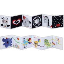 Tiny Love Double Sided First Book, Soft Baby Book, 0+ Months, Baby Crinkle Book, Black & White Design, 2 Sides, 7 Fun Activities, Supports Senses