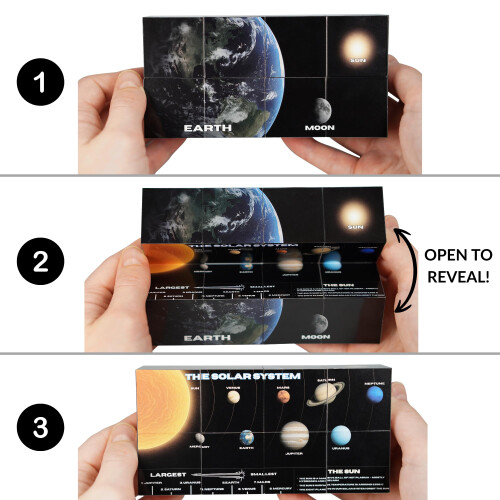 Space Cube | Foldable Solar System Cube with 8 Planet Illustrations 2