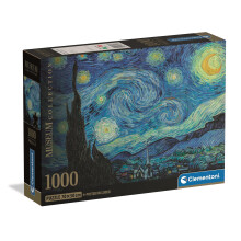 Clementoni Jigsaw Puzzle 1000 pieces, Collection Museum Collection, The Starry Night, Puzzle for Adults 14-99 Years, Comapct box, Made in Italy, 37065