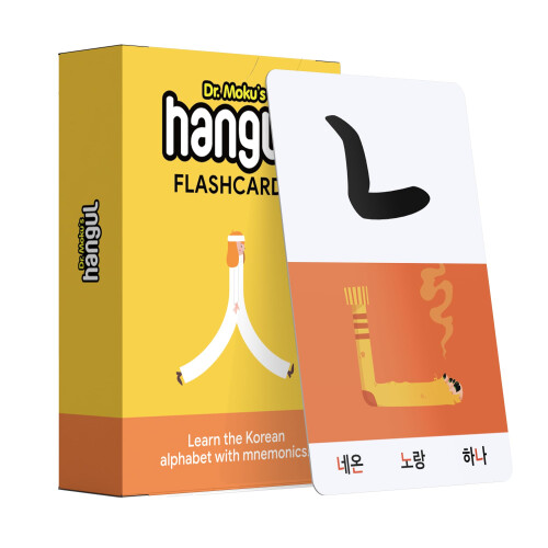 Dr. Moku's Hangul Flashcards - Learn The Korean Alphabet with visual mnemonics - Ideal for Beginners and Visual Learners