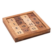 Wooden Sliding Sudoku Puzzle Box 12 cm - Medium Level Number Logic Brain Teaser with 2 Ways to Play 350240