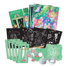 BOX CANDIY Scratch Art Lantern Craft Kit for Kids - Fairy Theme, LED Candle