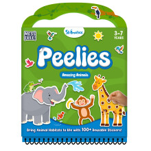 Skillmatics Peelies - Animals, Reusable Stickers, Travel Toy, Gift for Kids
