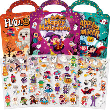Kalysky 3 Pack Halloween Reusable Sticker Books for Toddlers 2-4