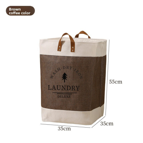 (Brown) Foldable Linen Laundry Organizer With Large Capacity For Area Bathroom Laundry