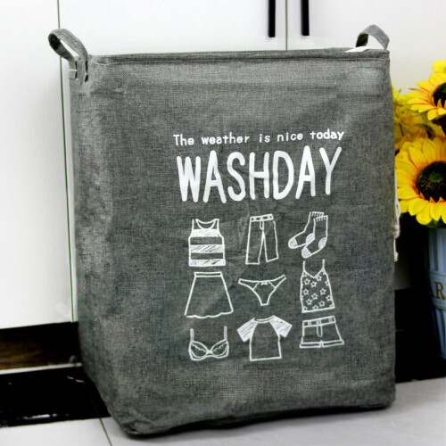 (Gray) Laundry Durable Cloth Container With Large Capacity For Bedroom Area And Laundry