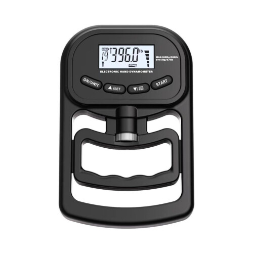 (Black )Grip Strength Tester Digital Hand Dynamometer Meter Lcd Screen Portability Easy