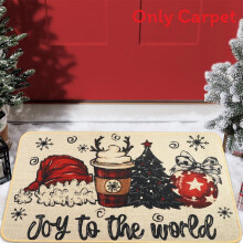 (Style11,50x80cm)Christmas Snowman Cartoon Elements Linen Floor Mat For Bathroom And Hallway