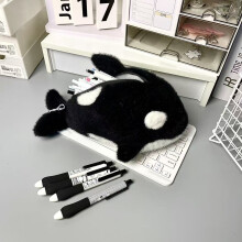 Style Capacity Large Plush Orca Whale Stationery Organizer For School Home And