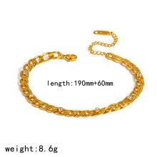 (Gold D) Steel Elegant Stainless Women Hand Accessory Cubic Style Zirconia Minimalist