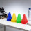 (Red)Roller Skating Lane Markers With Soft Plastic Construction And Bright Color Options Rinks For 4