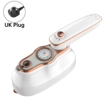 (White UK)Fer à Vapeur Portable à Main avec Design Rotatif pour Vêtements et Utilisation Literie