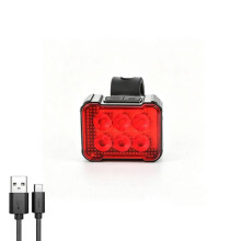 (Red)Bicyclefront And Rear Led Lights Usb Rechargeable Headlight Lamp Riding Commuting Daily