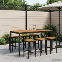 vidaXL Gartenbar-Tisch Weiß und Schwarz 180 x 88,5 x 105 cm