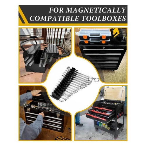 80PCS Magnetic Wrench Organizer Widget Portable Tool Storage Shelf Black 2