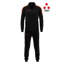 Conjunto de futebol Givova Revolution - preto/laranja fluorescente - mangas longas - tamanho XL