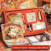 (A) Chinese‑Style Journal Stationery Gift Set, Notebook with Washi Tape, Sticky Notes, Bookmarks, Scrapbook Supplies for Students & Gift‑Giving